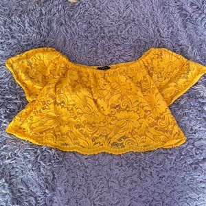 Shoulder-less Floral Crop Top